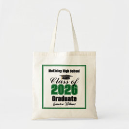 Bolso De Tela Personalized Green Class of 2026 Graduation Party