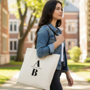 Bolso De Tela Personalized Initial Canvas Tote Bag