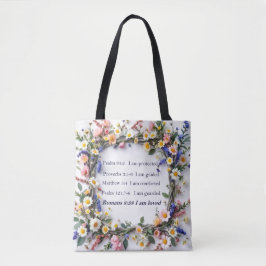 Bolso De Tela Personalized Inspirational Tote with wildflowers