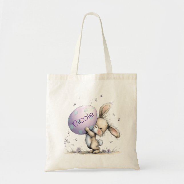 Bolso De Tela Personalized Kids Easter Tote Bag (Frente)