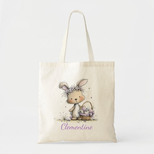 Bolso De Tela Personalized Kids Easter Tote Bag (Frente)