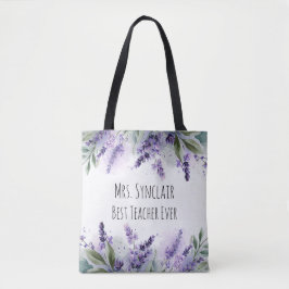 Bolso De Tela Personalized Lavender Flowers Teacher Appreciation