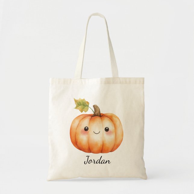 Bolso De Tela Personalized Lil’ Pumpkin Trick-or-Treat Bag (Frente)