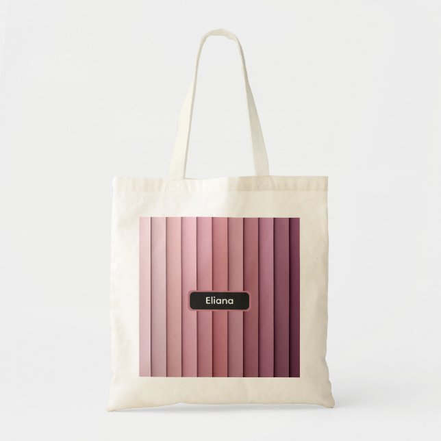 Bolso De Tela Personalized Mauve Pink Berry Gradient Budget Tote (Frente)