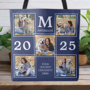 Bolso De Tela Personalized Monogram Photo Collage Graduation