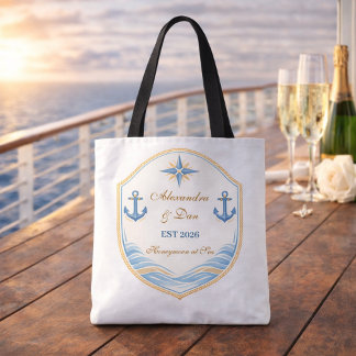 Bolso De Tela Personalized Nautical Honeymoon Crest