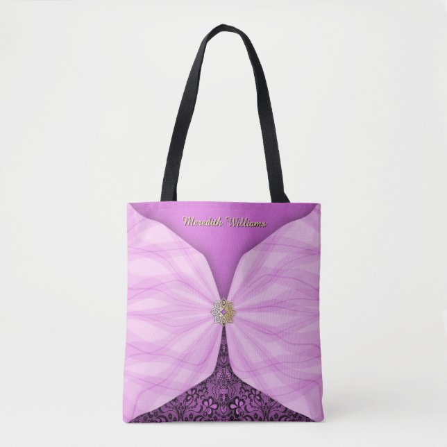 Bolso De Tela Personalized Orchid Pink Jewel Textile Illusion (Anverso)