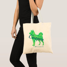 Bolso De Tela Personalized Pastel Green Color Shiba Inu Dog 柴犬