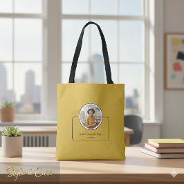 Bolso De Tela Personalized Photo and Name with Job Title M Gold