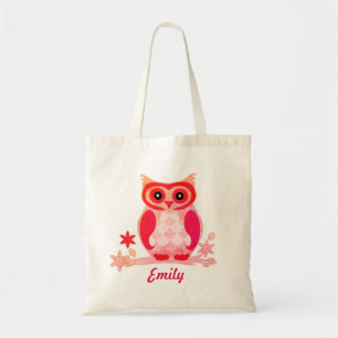 Bolso De Tela Personalized Pink Owl kids
