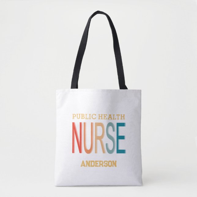 Bolso De Tela Personalized Public health nurse RN gifts (Anverso)