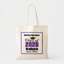 Bolso De Tela Personalized Purple Class of 2026 Graduation Party