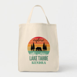 Bolso De Tela Personalized Retro Lake Tahoe California Bear 