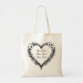 Bolso De Tela Personalized Rustic Heart Wreath Tote