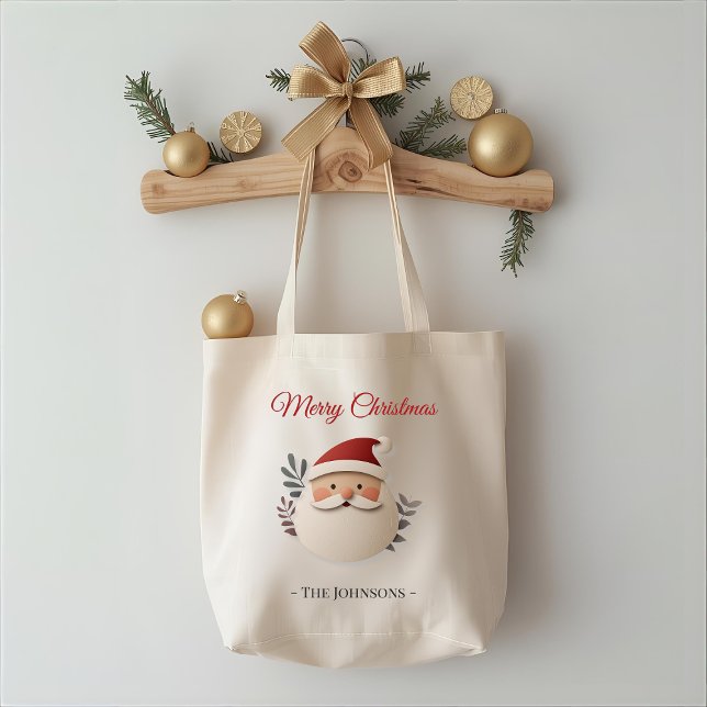 Bolso De Tela Personalized Santa Christmas – Holiday Tote Bag (Subido por el creador)