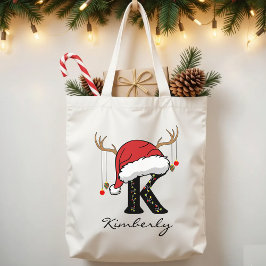 Bolso De Tela Personalized Santa Monogram Tote Bag for Friends