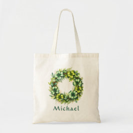 Bolso De Tela Personalized Shamrock Wreath Botanical Tote Bag