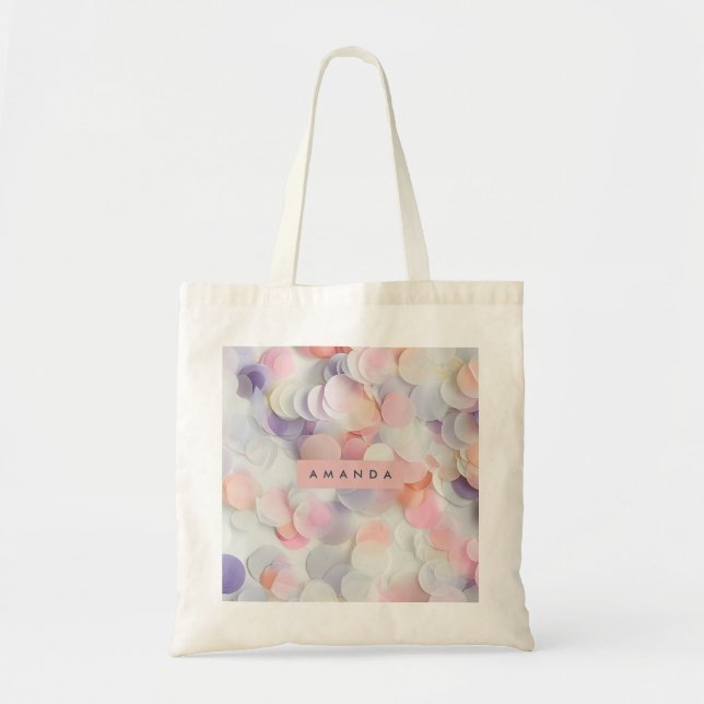 Bolso De Tela Personalized Soft Pastel Confetti Design (Frente)