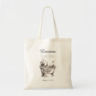 Bolso De Tela Personalized Spa Day Tote Bag - Custom Name
