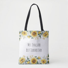 Bolso De Tela Personalized Sunflower Teacher Thank You