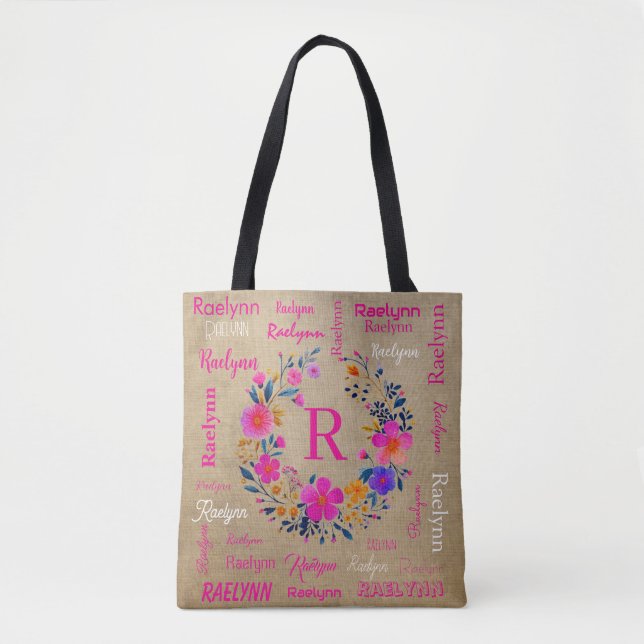 Bolso De Tela Personalized Tote Add Your Name  (Anverso)