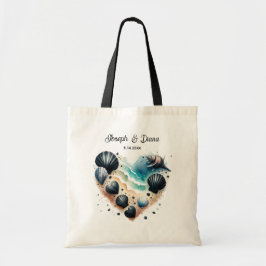 Bolso De Tela Personalized Valentine Anniversary Seashell Heart