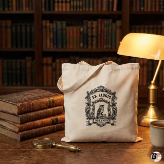 Bolso De Tela Personalized Vintage Ex Libris Owl Dark Academia C