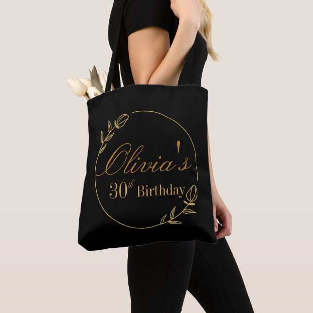 Bolso De Tela Personalizes Birthday with Golden Frame (Detalle)