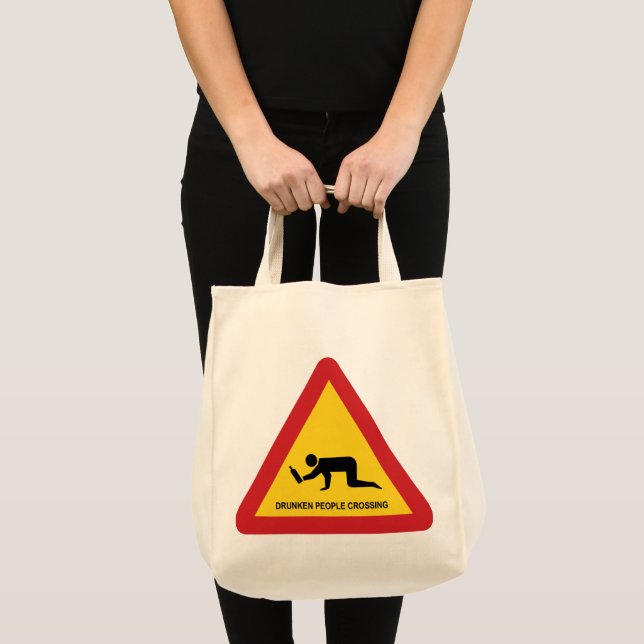 BOLSO DE TELA PERSONAS BORRADAS CRUZANDO EL RÓTULO DE TRÁFICO (Anverso (producto))