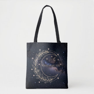 Bolso De Tela Personnalisé Lune Mystique et Ciel Étoilé 
