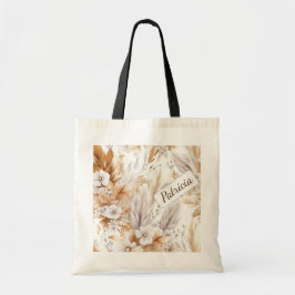Bolso De Tela Personzalized Boho Floral Name Design