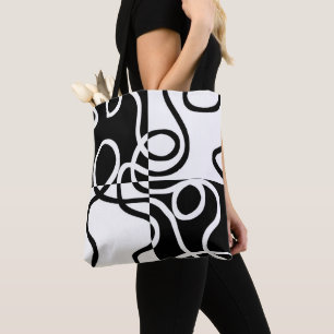 Bolso De Tela Persuasión lineal II: Resumen en blanco y negro