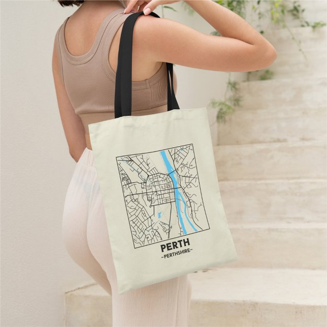Bolso De Tela Perth, Scotland City Map Tote Ba (Subido por el creador)