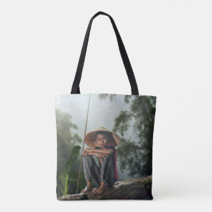 Bolso De Tela Pesca de niños asiáticos