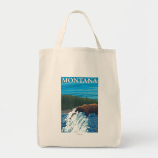Bolso De Tela Pesca de oso en el río Montana
