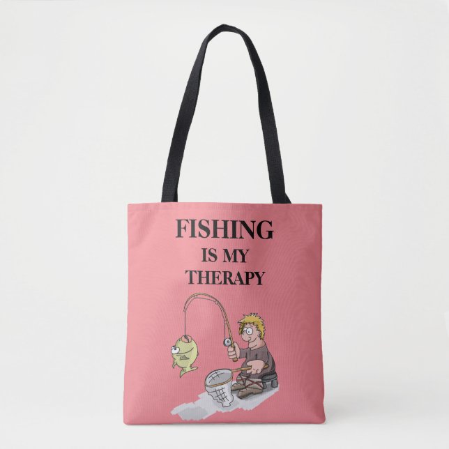 Bolso De Tela Pesca en mi diseño de terapia (Anverso)