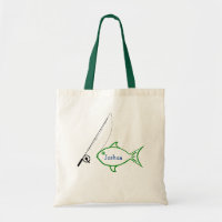 Pesca Nombre personalizado Tote Bag
