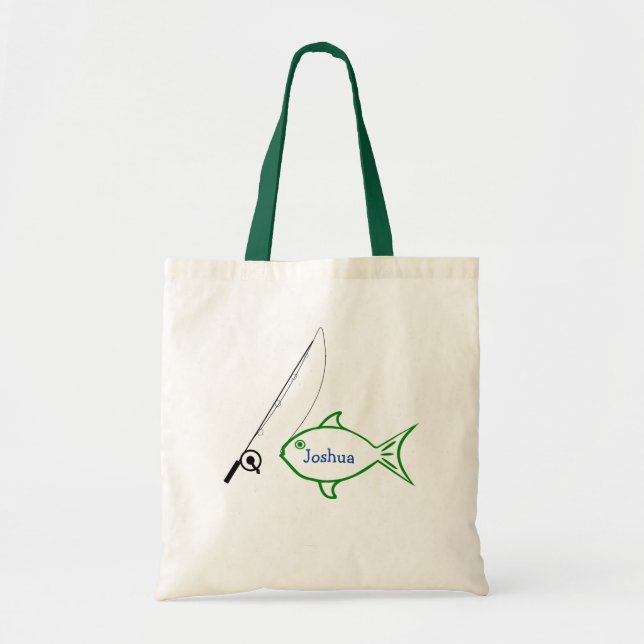 Bolso De Tela Pesca Nombre personalizado Tote Bag (Frente)