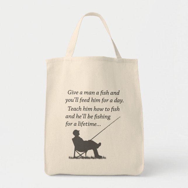 Bolso De Tela Pesca para un curso de la vida (Frente)