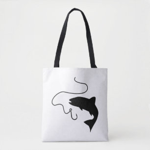Bolso De Tela Pesca, pescado y gancho