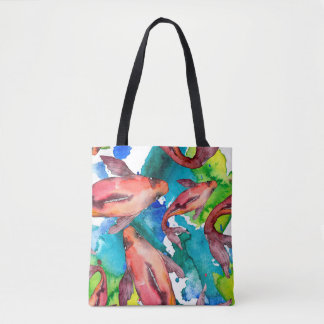 Bolso De Tela Pescado acuático. Mar rojo y peces exóticos en el 