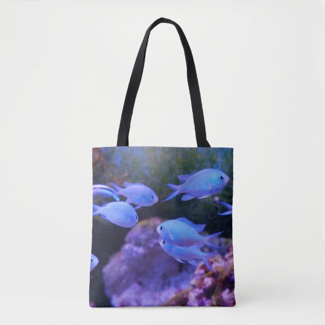 Bolso De Tela Pescado azul tropical (Anverso)