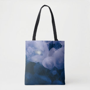 BOLSO DE TELA PESCADO AZUL Y BLANCO EN AGUA