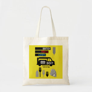 Bolso De Tela Pescado Clásico Británico Y Chips