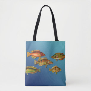 Bolso De Tela Pescado colorido