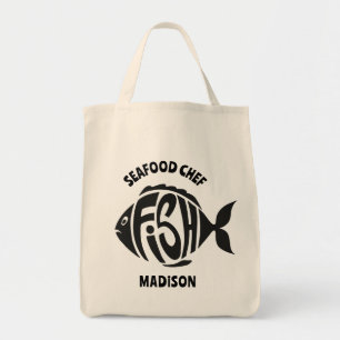 Bolso De Tela Pescado de nombre personalizado