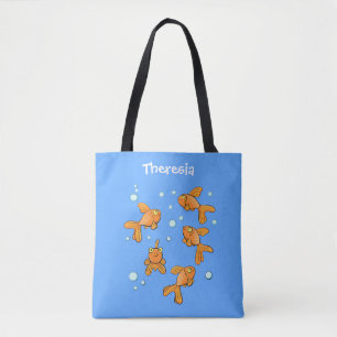 Bolso De Tela Pescado de oro naranja lindo en el ilustracion per
