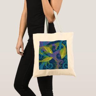 Bolso De Tela Pescado dorado Peces subacuáticos Pintura de arte