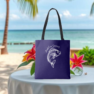Bolso De Tela Pescado enganchado en verano-azul