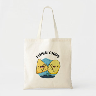 Bolso De Tela Pescado frito Divertido Pun de comida